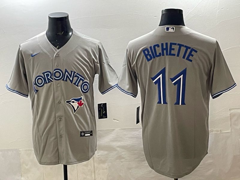 Men 2025 Toronto Blue Jays #11 Bichette Grey Game Nike MLB Jersey style 04->toronto blue jays->MLB Jersey